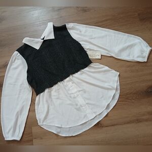 French Laundry Black and White Blouse
